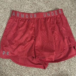 Small under Armour shorts in coral/pink color